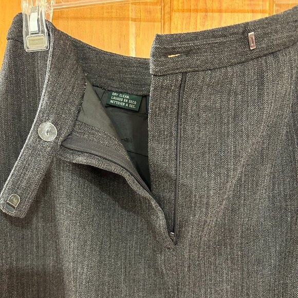 Womens Lauren Ralph Lauren Charcoal Gray Wool Blend Straight Maxi Skirt 6P - Picture 2 of 7